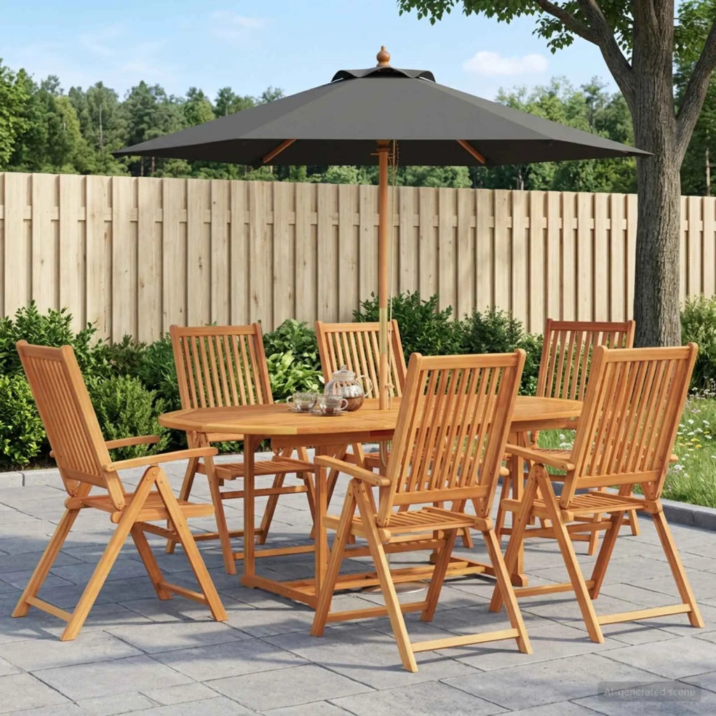 Set da pranzo da esterno con ombrellone 8 pz 3438543