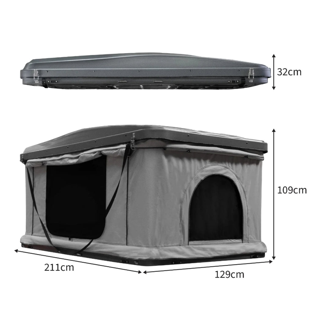 Tenda da tetto per auto – Grigio rigida Shell Pop Up cuccetta campeggio 3 persone