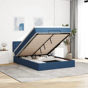 Struttura Letto Pouf con Materasso Blu 140x200cm in Tessuto 3312484