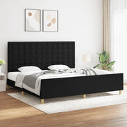 Giroletto senza Materasso-Struttura Letto Nero 200x200 cm in Tessuto 390132