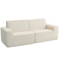 Divano 3 posti in velluto a coste 230 cm, moderno divano, nessun montaggio necessario, beige