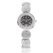 Trade Shop - Orologio Polso Sousou S6097 Donna Cuore Brillantini Movimento Quarzo Silver Nero -