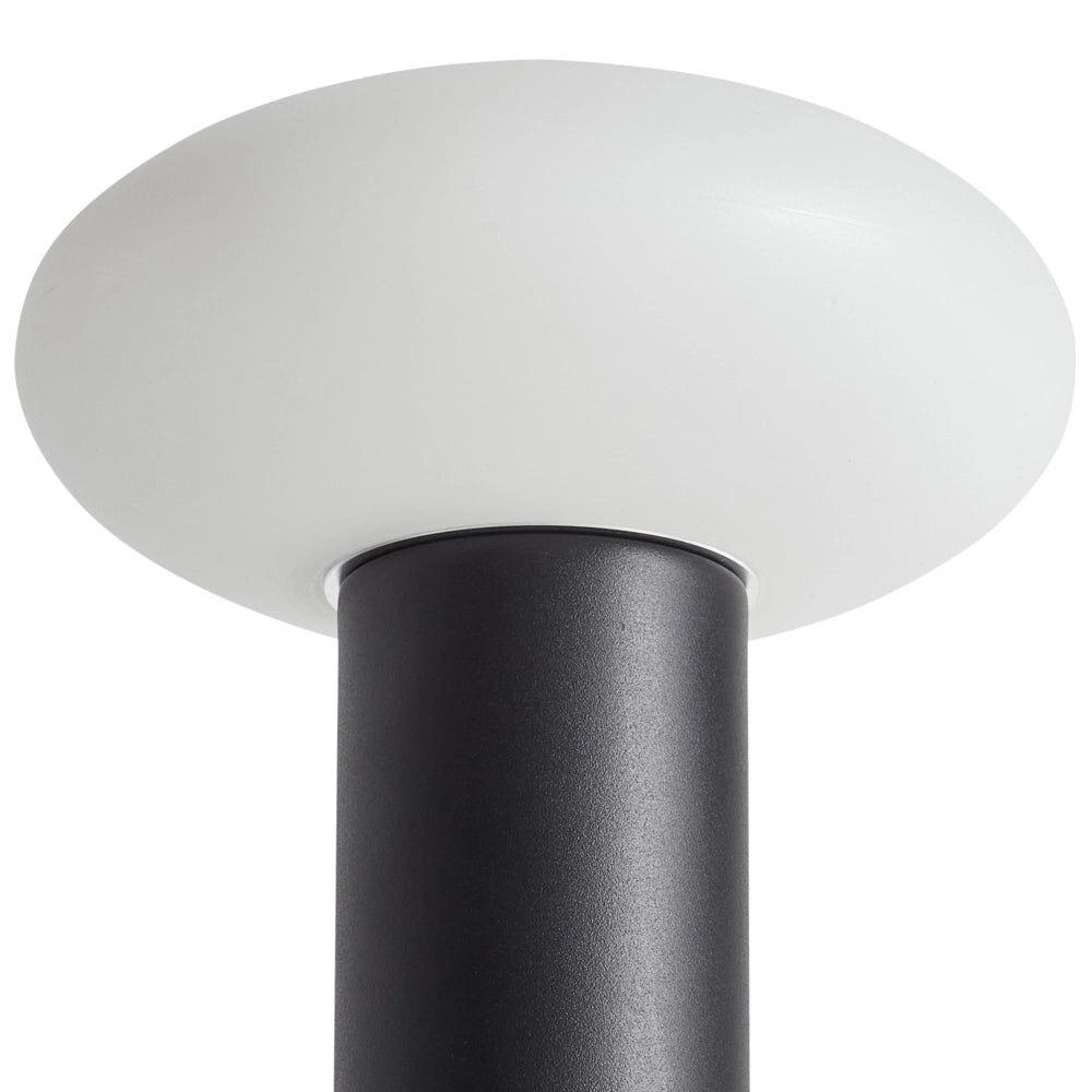 Lampada da tavolo in ferro con luce LED senza fili fungo nero stile moderno