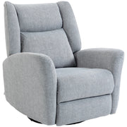 Poltrona Relax Girevole con Funzione Letto ¨C zephmum ¨C Tessuto Grigio Chiaro