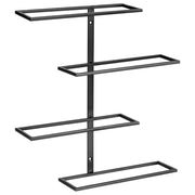 Scaffale da parete per 4 bottiglie di vino in metallo nero stile moderno