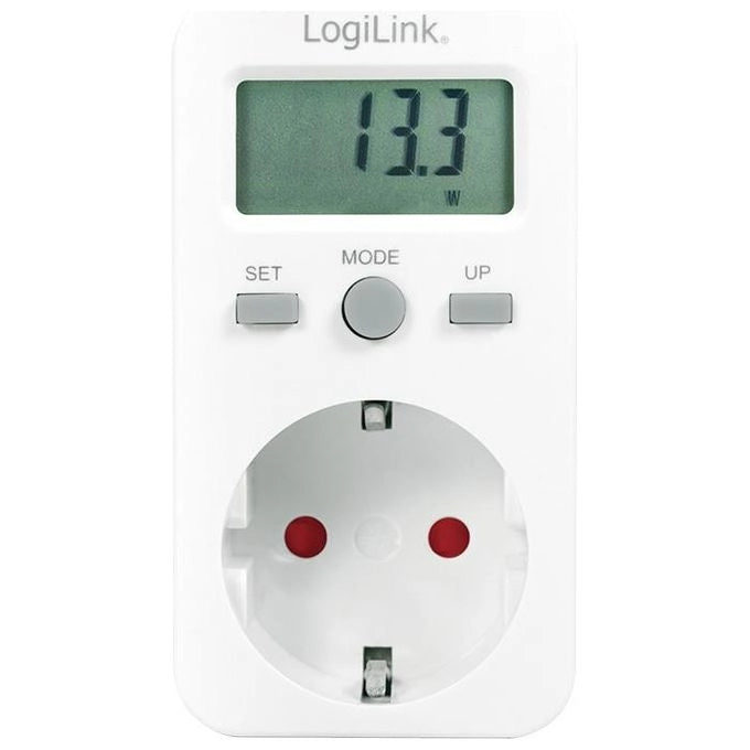LogiLink EM0002 Misuratore di Consumo Energetico Presa Schuko 16A 3680W Display LCD kWh