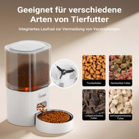 Fudajo Mangiatoia e abbeveratoio automatico per cani e gatti, distributore automatico di cibo da 3 litri e abbeveratoio da 2,5 litri, controllo mangime via app, colore bianco