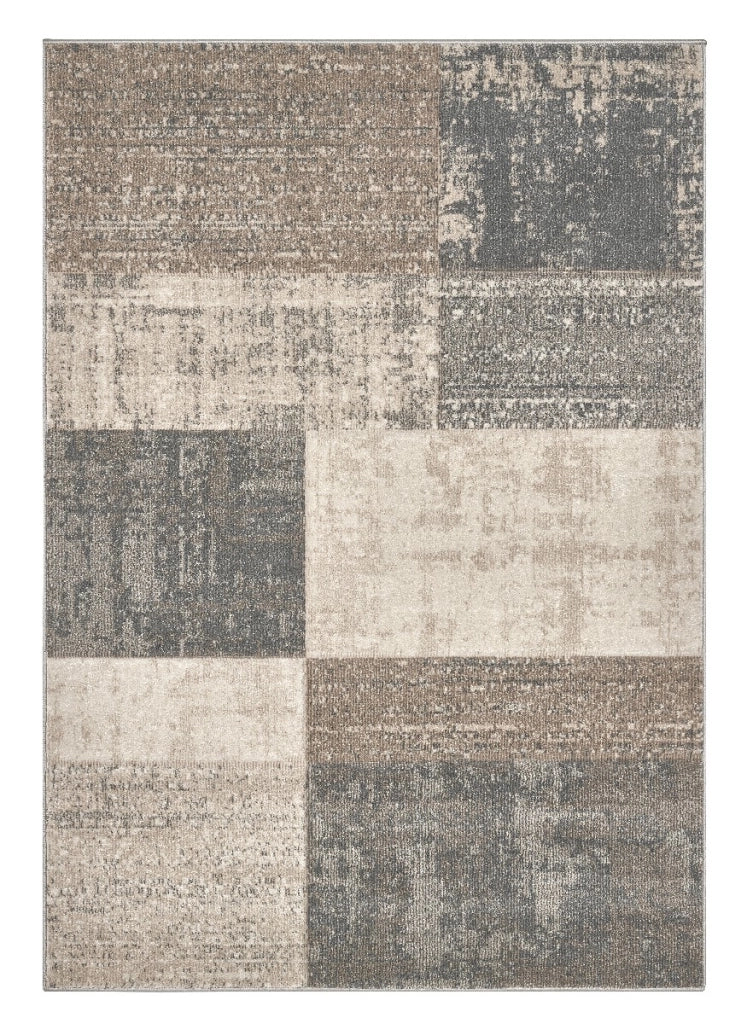 Tappeto FUNNY C2032 grigio beige cm.240x340 geometrico moderno a quadri