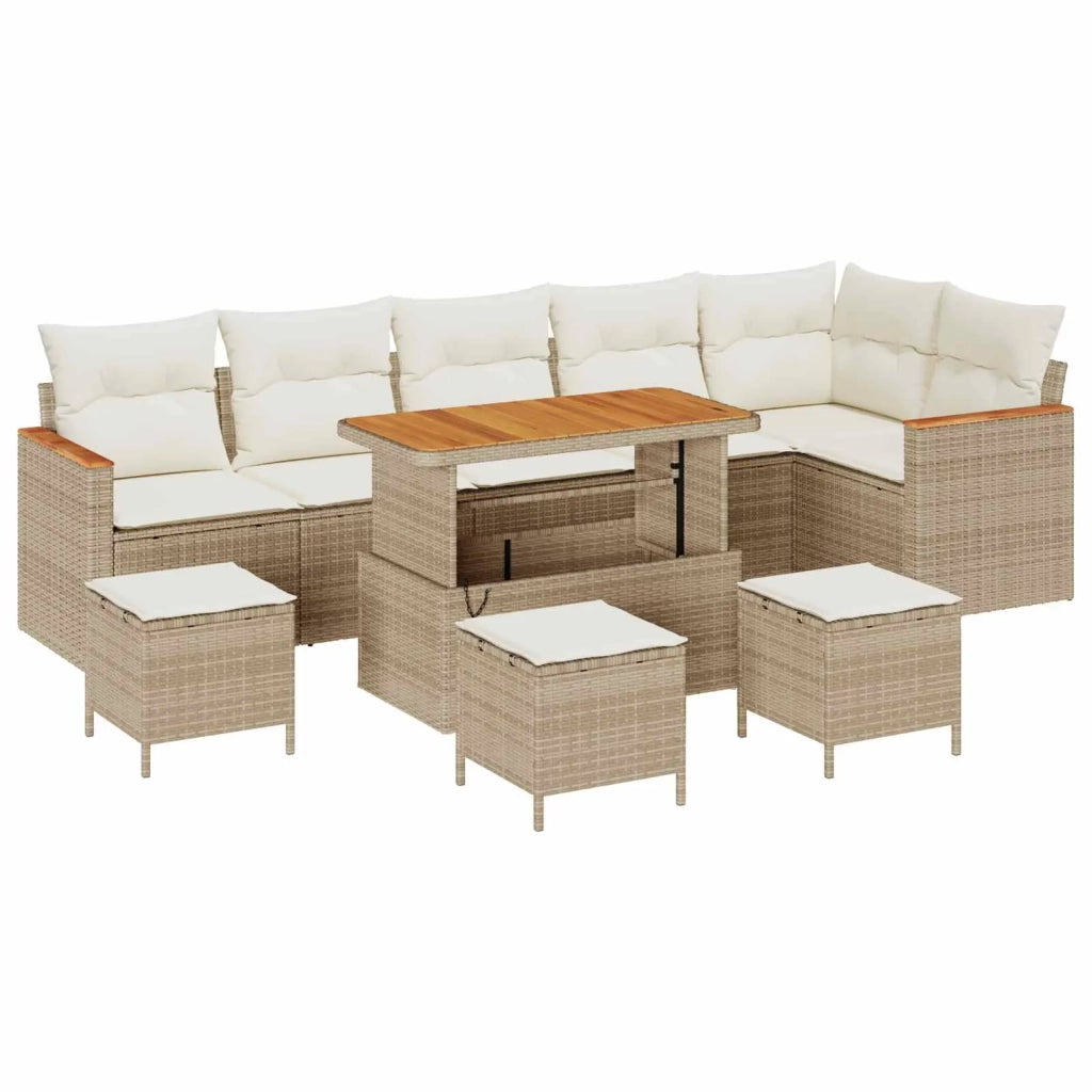 Set Divano da Giardino 10 pcs Beige polyrattan 3362941