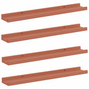 4 pz Scaffale da parete | Ripiano a parete | Mensola a parete Rosso 60 x 9 x 3 cm Legno multistrato