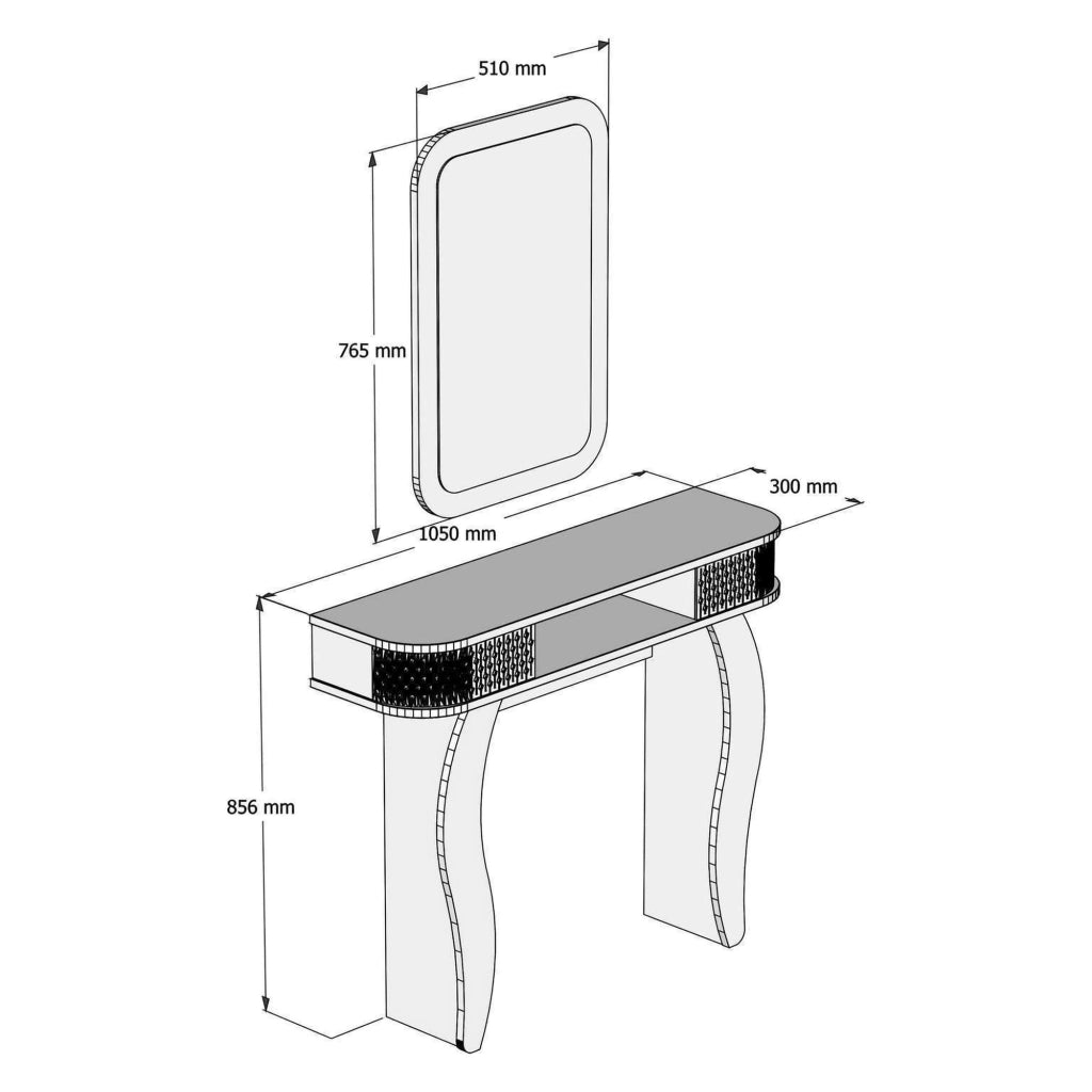 Gazzuolo, Mobile da Ingresso Specchio Incluso, 105x30x85h cm Marrone Noce