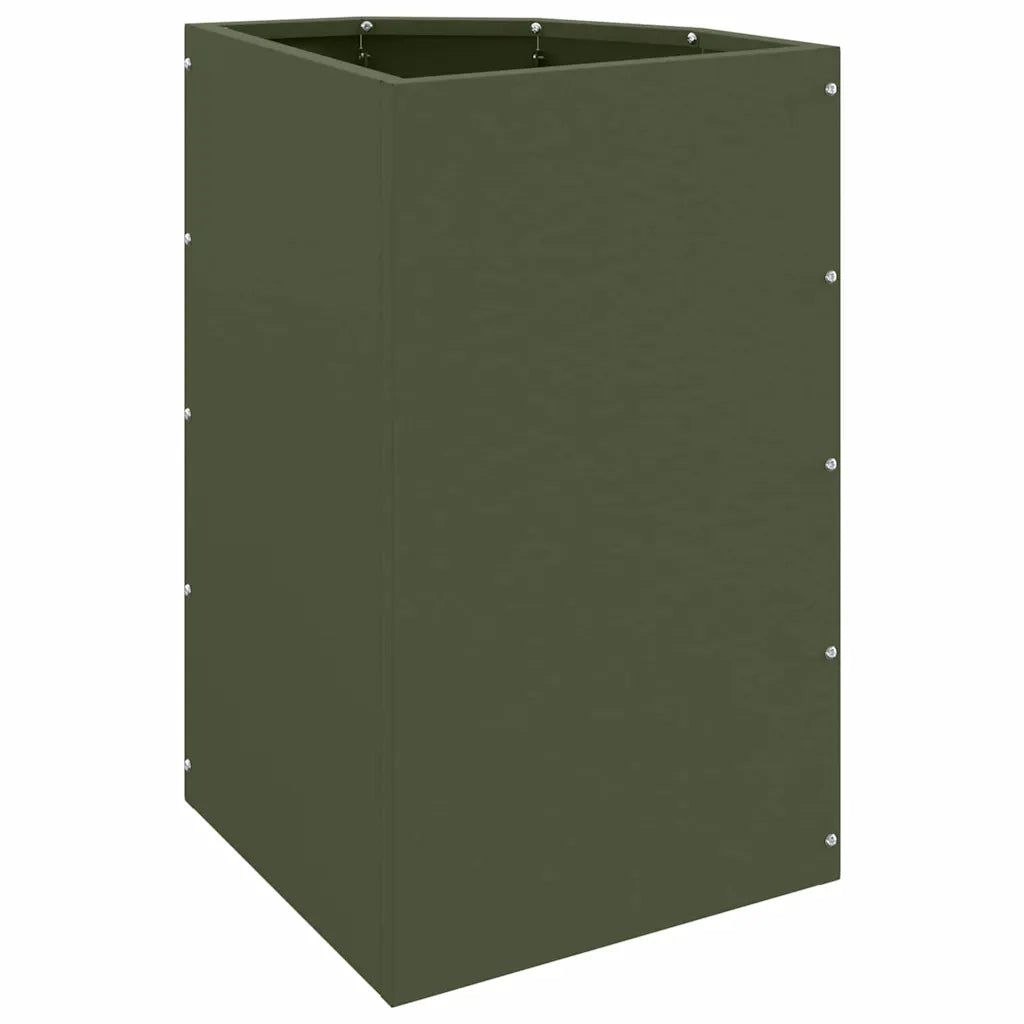 Fioriere | Cassetta per fiori | Vaso d'angolo Oliver verde 30 x 30 x 50 cm Acciaio
