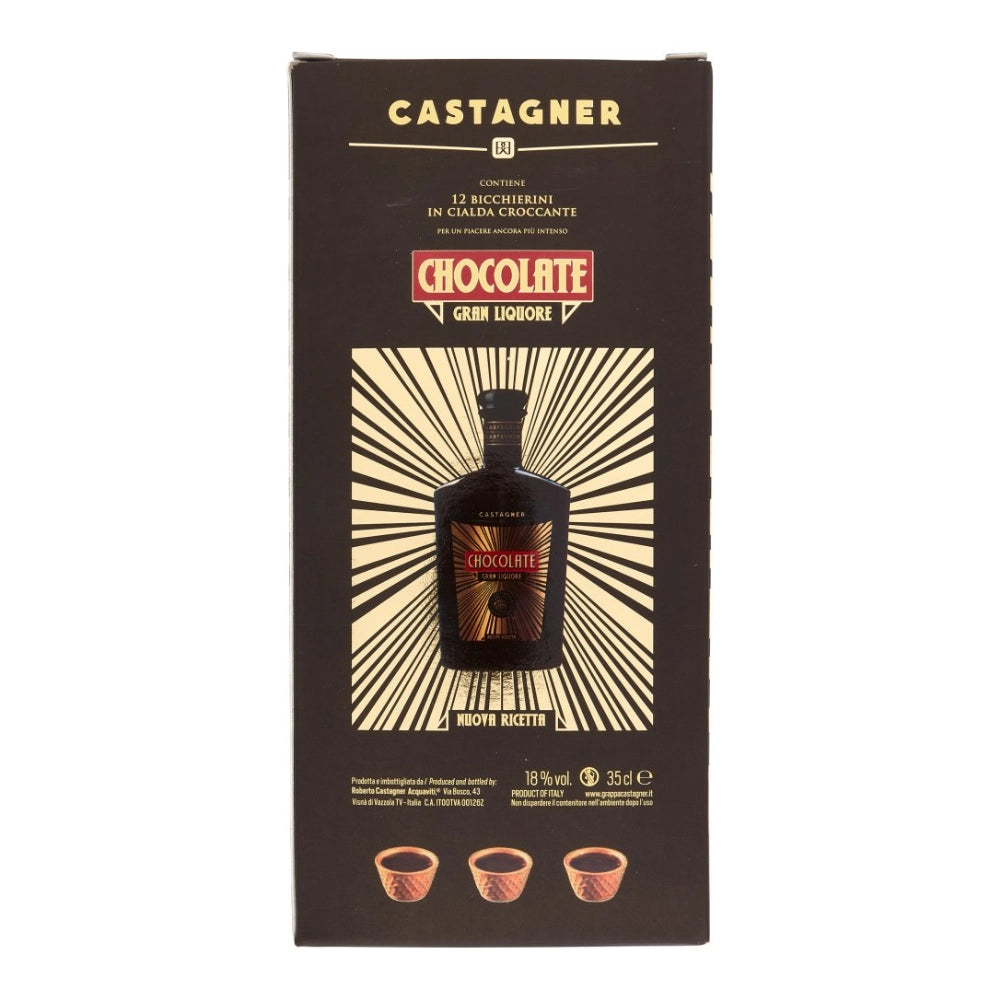 Castagner chocolate gran liquore e 12 bicchierini in cialda 6 bottiglie da 35 cl