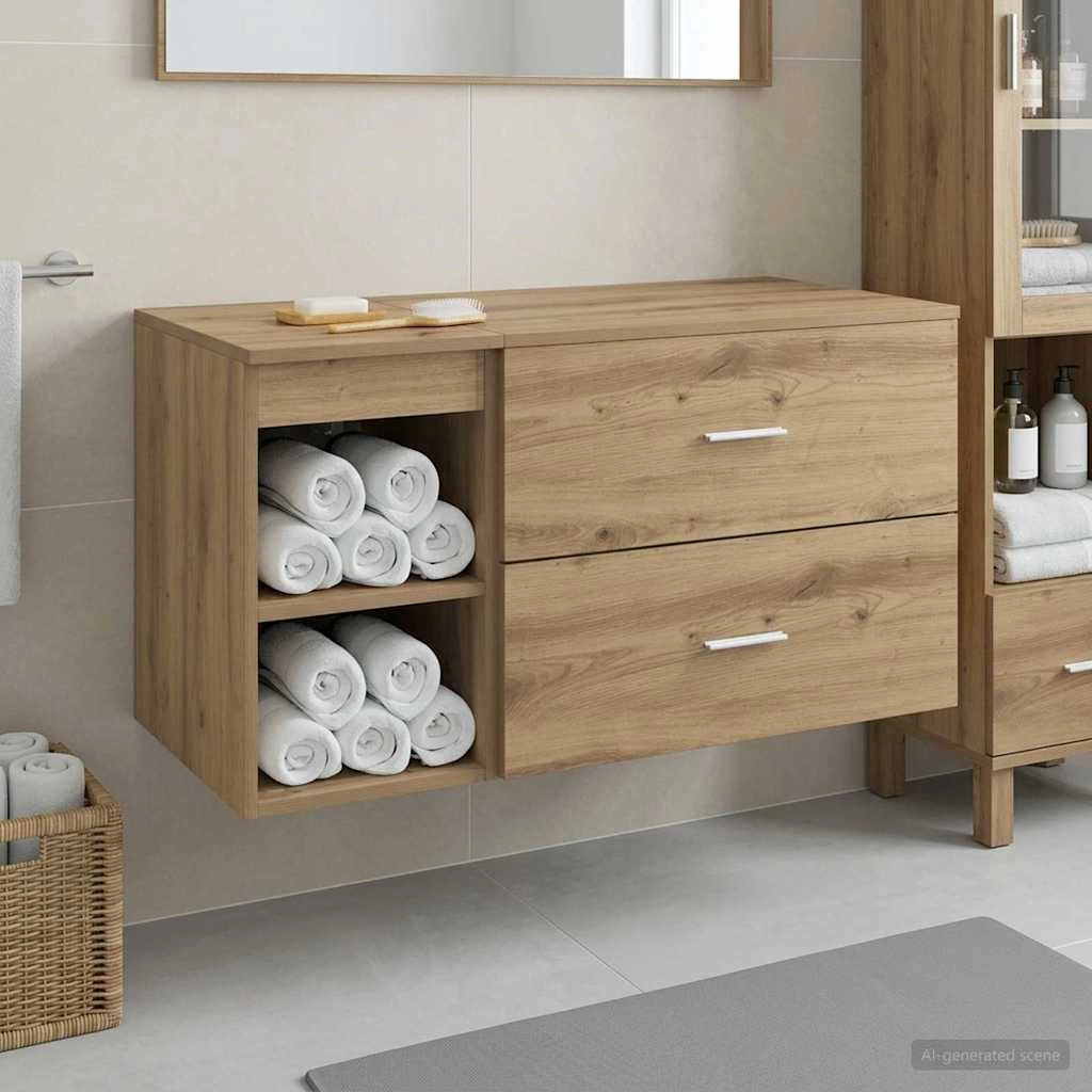 Set di mobili per il bagno 2 pz Rovere Artigianale 3403943