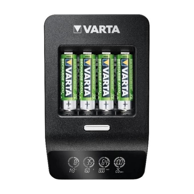 Varta 57685 101 441 Caricabatterie AC con Display LCD Batterie Stilo AA e Mini Stilo AAA Incluse colore Nero