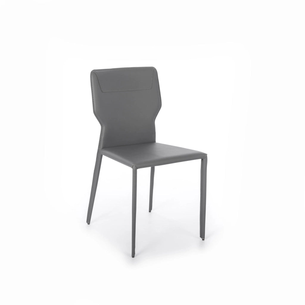 Kim - Sedia in ecopelle grigio scuro 2 pz