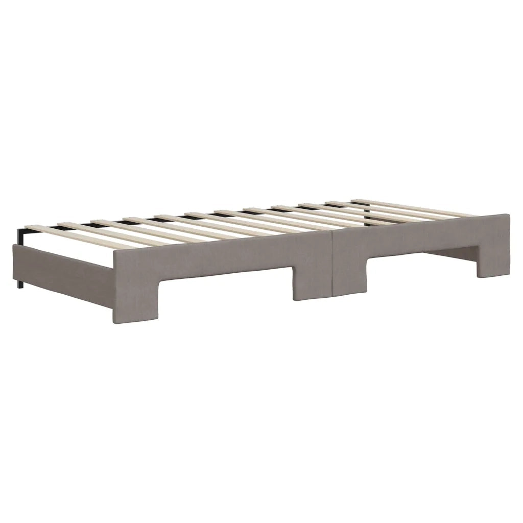 Divano Letto Estraibile con Cassetti Tortora 90x200 cm Tessuto 3197483