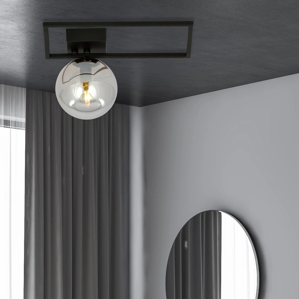 Lampada da soffitto Imago in acciaio nero e grafite