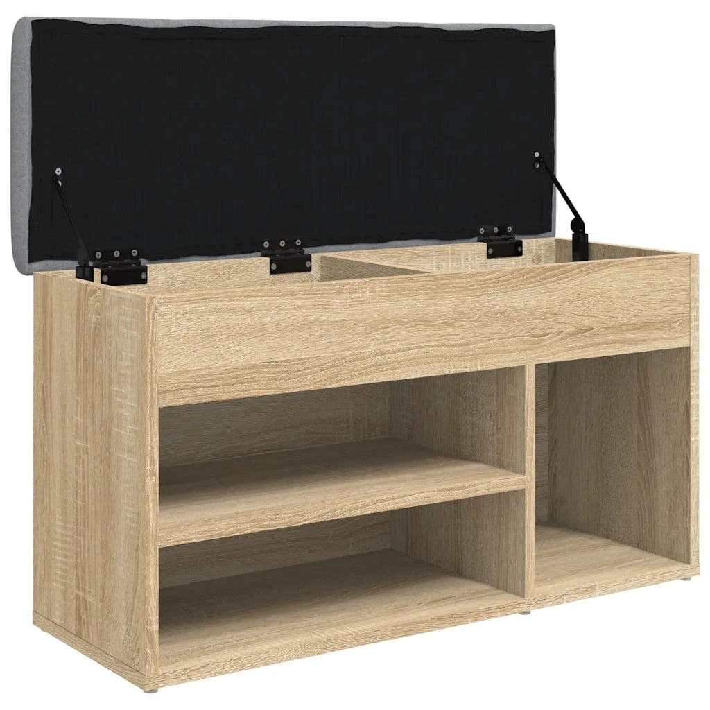Panca Porta Scarpe-Sgabello-Panca Scarpiera Rovere Sonoma 82x32x45,5cm Legno Multistrato