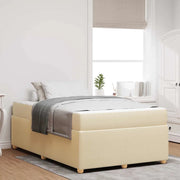 Struttura del letto con materasso Crema 120 x 200 cm Tessuto
