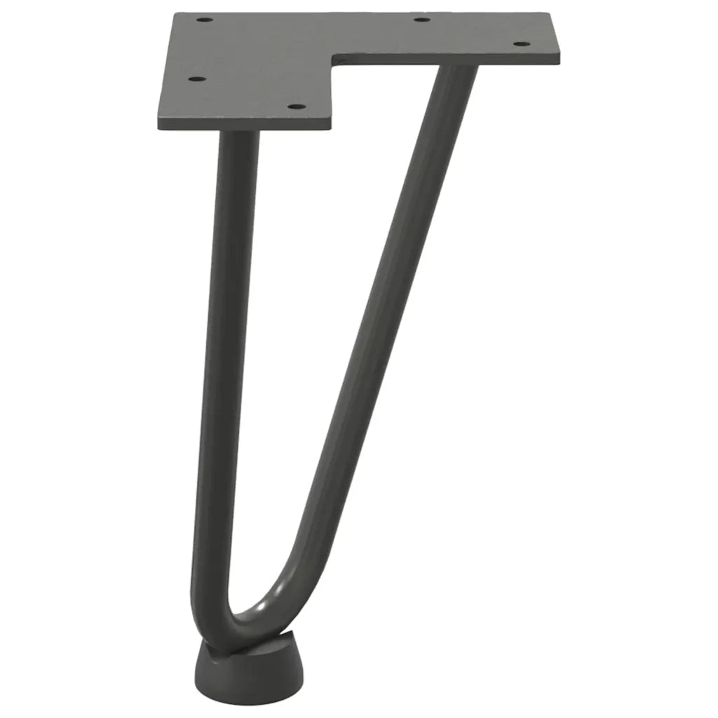 vidaXL Gambe a forcina per tavolino 4 pz antracite 20 cm acciaio massiccio