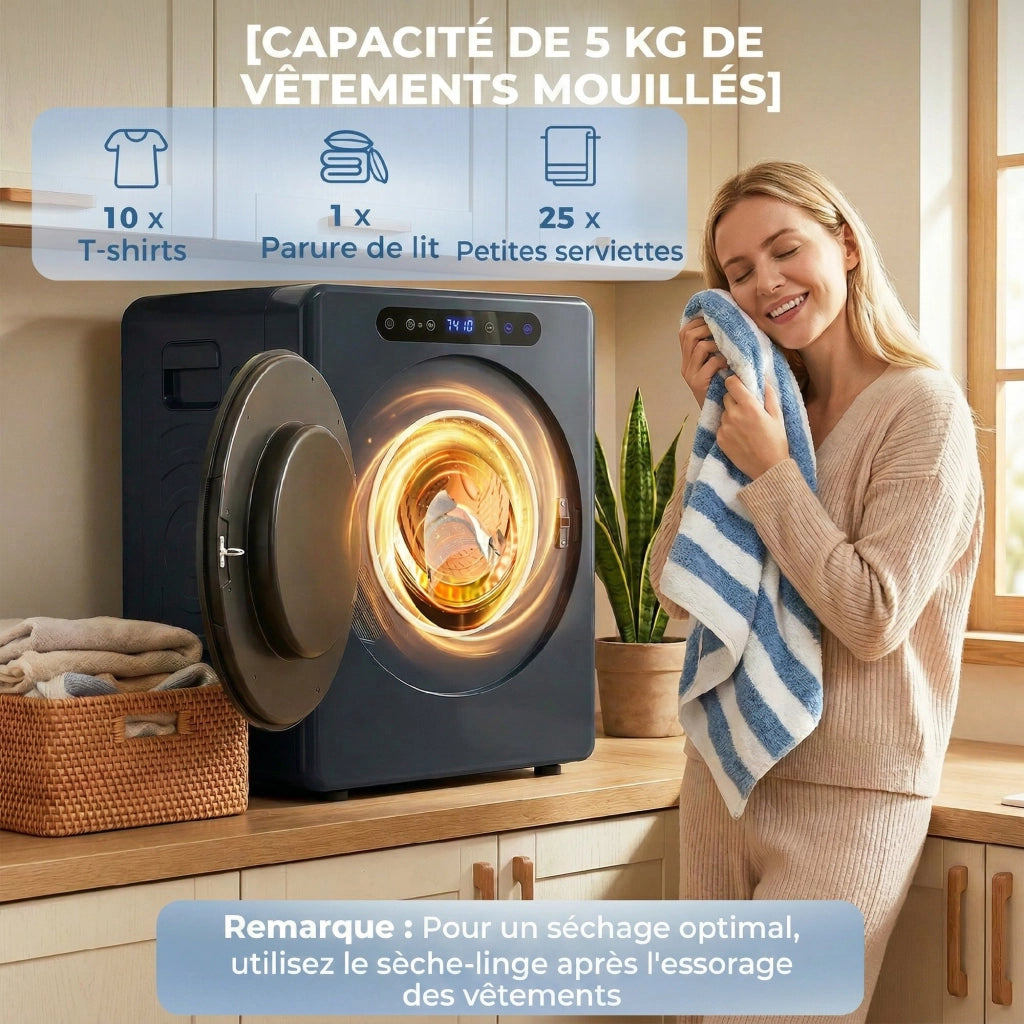 Asciugatrice a evacuazione ¨C zephmum ¨C blu, 1000 W, 3 kg, acciaio inox