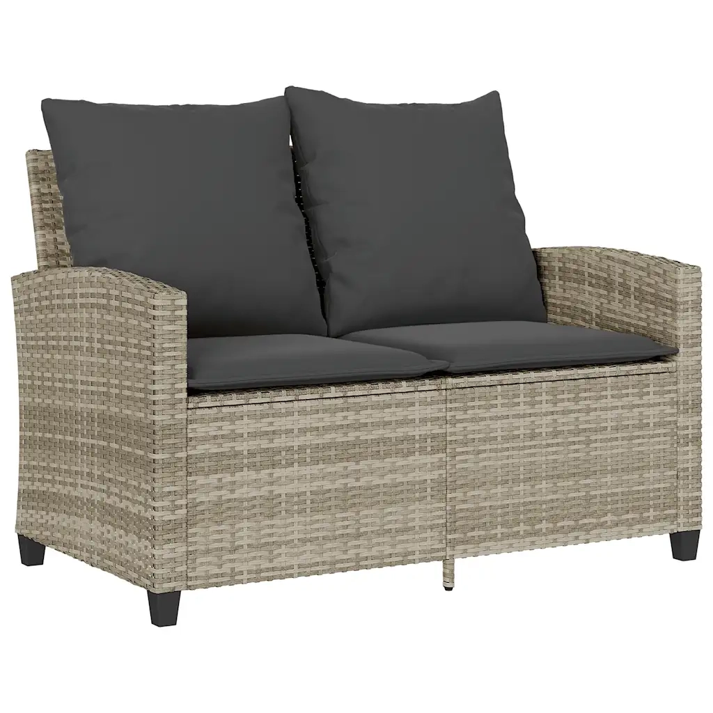 Set Divano da Giardino 6pz con Cuscini Grigio Chiaro Polyrattan