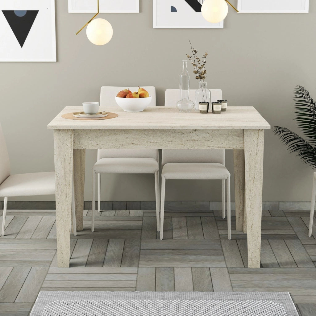 Zane, Tavolo Fisso 6 Posti, 110x72x75h cm Beige Marmo