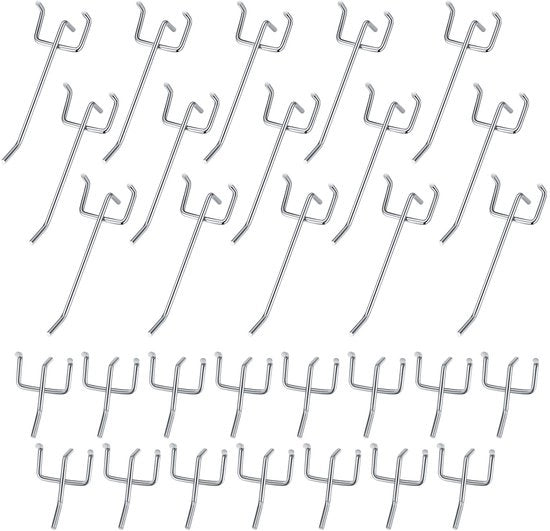 Wandhaak in Acciaio Inossidabile da 30 pezzi - Maniglia con Morso Forte - Installazione Facile - Adatto per Laboratorio/Cucina - Maniglia con Spago
