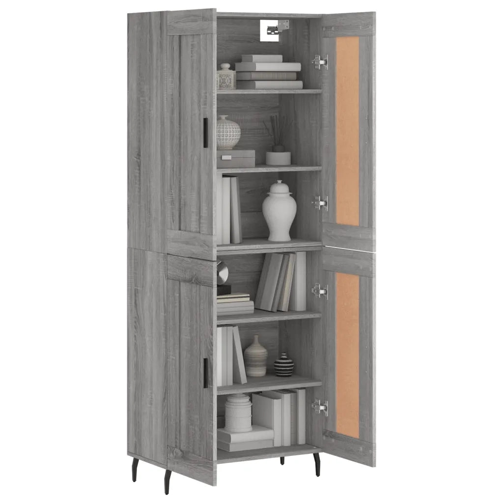 Credenza Grigio Sonoma 69,5x34x180 cm in Legno Multistrato 3199703