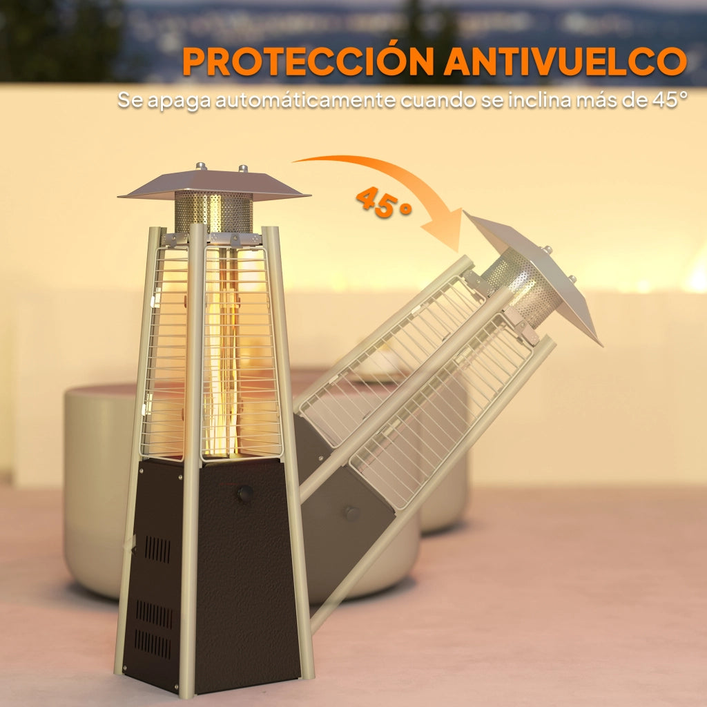 Stufa a Gas Butano Portatile 3000W ¨C zephmum ¨C Sistema Antivuelco, Accensione a Pressione, Colore Argento e Bronzo