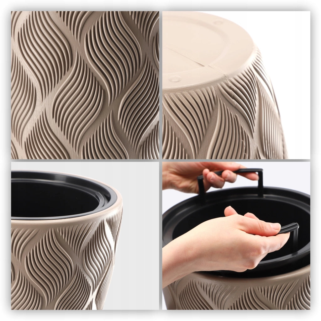 Vaso da fiori KADAX con inserto 32 cm, copertura in plastica alta