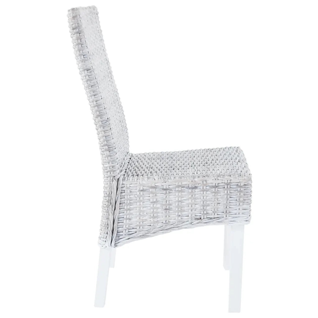 Sedie da Pranzo 6 pz Marrone Chiaro in Rattan Kubu e Mango 275466