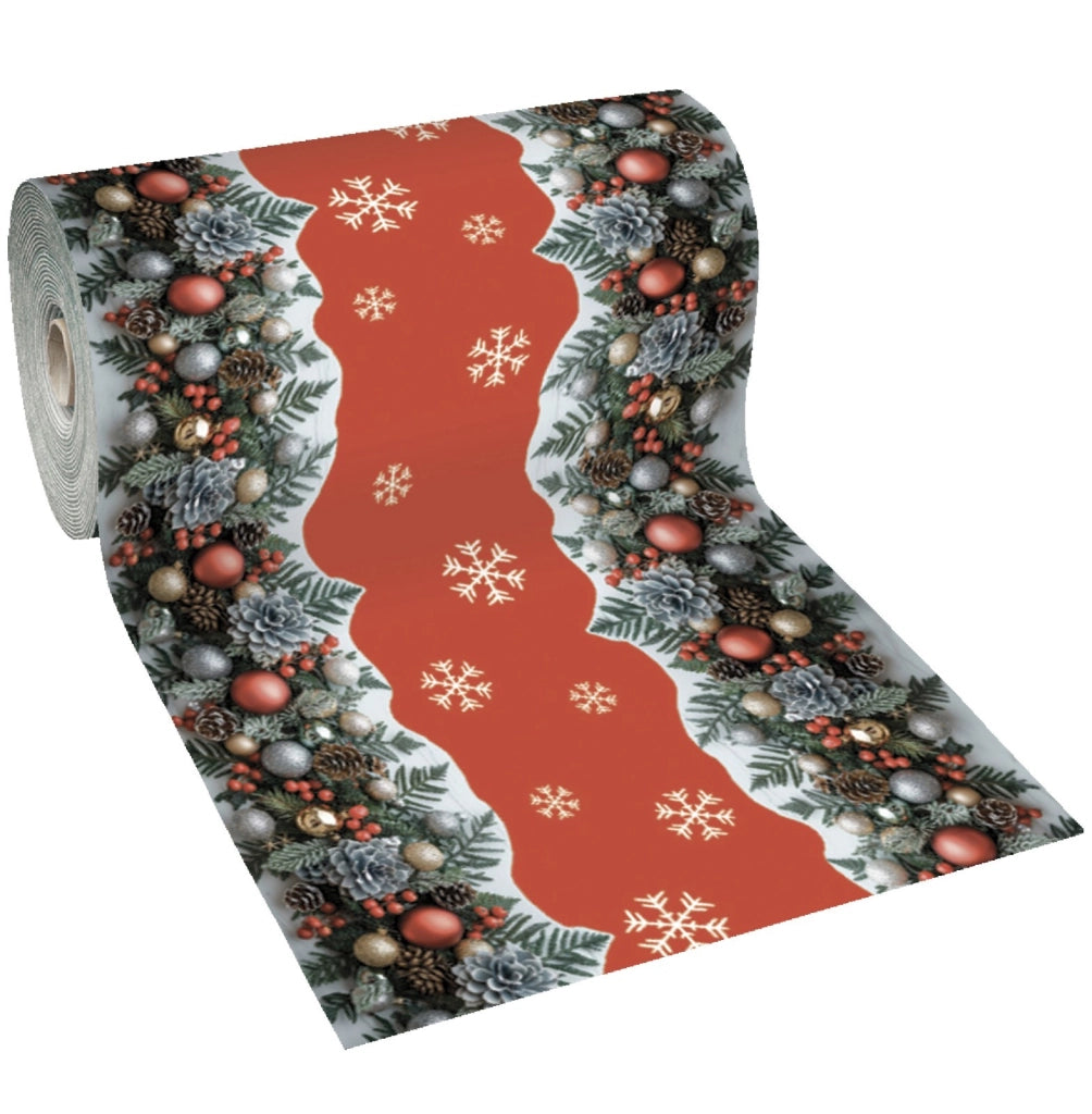 Passatoia Natalizia Tappeto Corsia Ingresso Natale Marciapiede Interno Esterno 100x400 Cm (F)