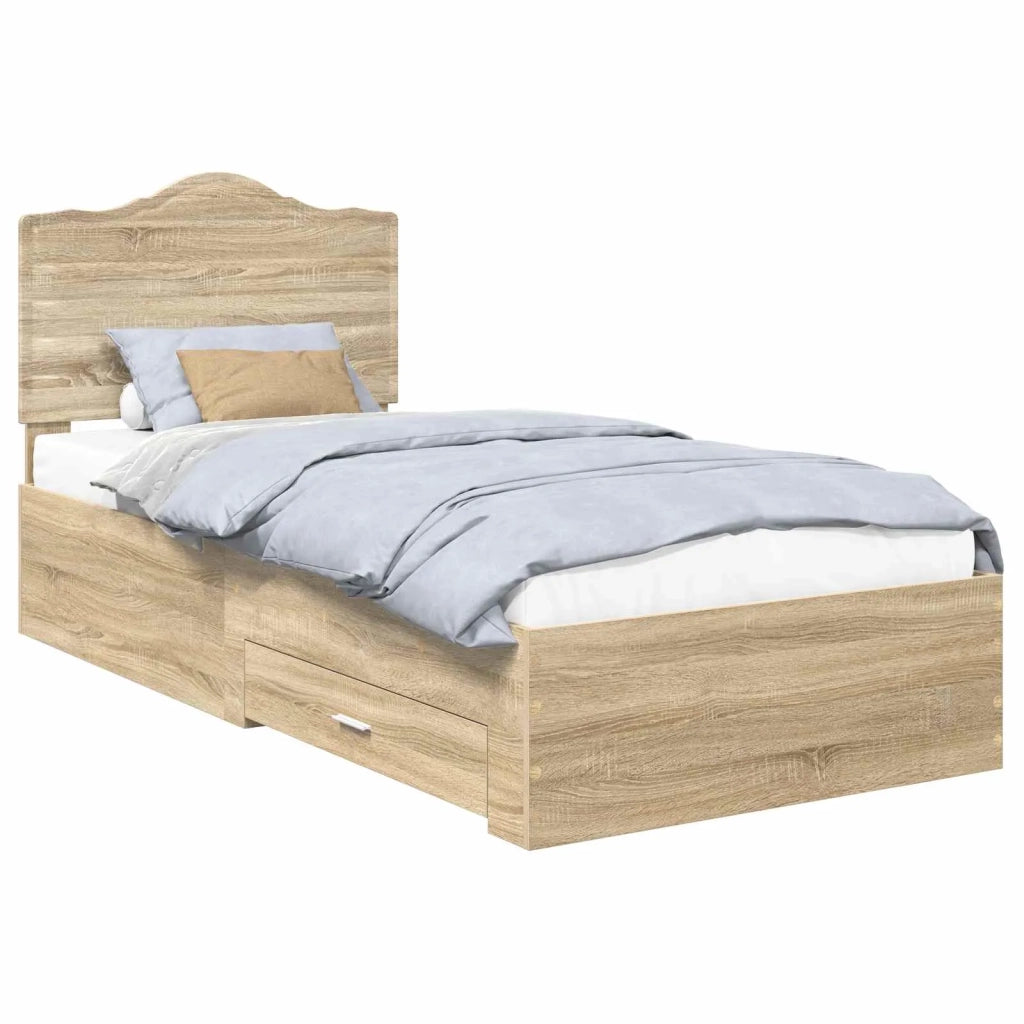Struttura del letto Rovere Sonoma 90 x 200 cm Legno multistrato 3413650