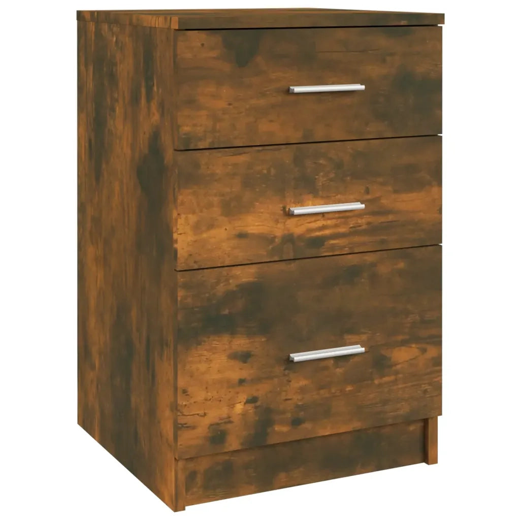 Comodino | Armadio da Notte | Mobiletto da notte Rovere Fumo 40x40x63 cm in Legno Multistrato
