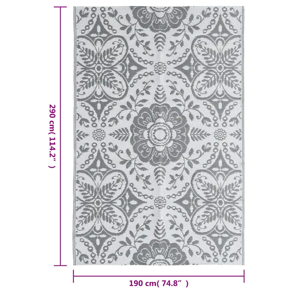 Tappeto da Esterni ARAKIL Grigio Chiaro 190x290 cm in PP CFW4013604