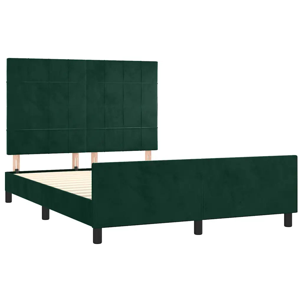 Giroletto con Testiera Verde Scuro 140x200 cm in Velluto cod mxl 57986