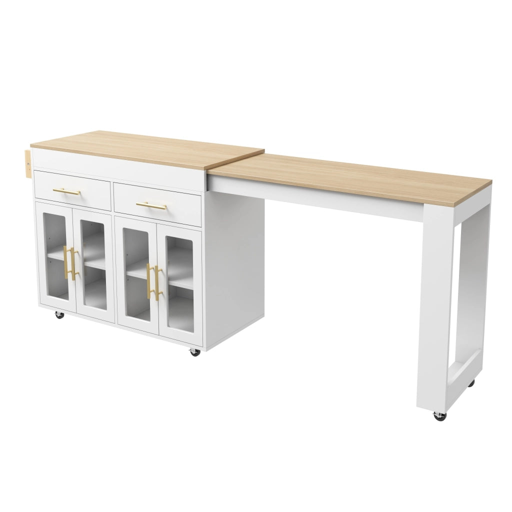 ISOLA DA CUCINA ESTRAIBILE 132,5-217 x 50 x 93 cm Bianco MDF