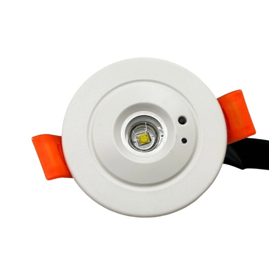 Lampada di emergenza a led faretto rotondo da incasso per contro soffittature 3w