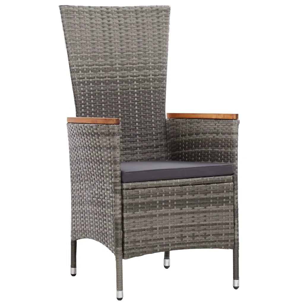 Set da Pranzo da Esterno 9 pz con Cuscini in Polyrattan Grigio 46044