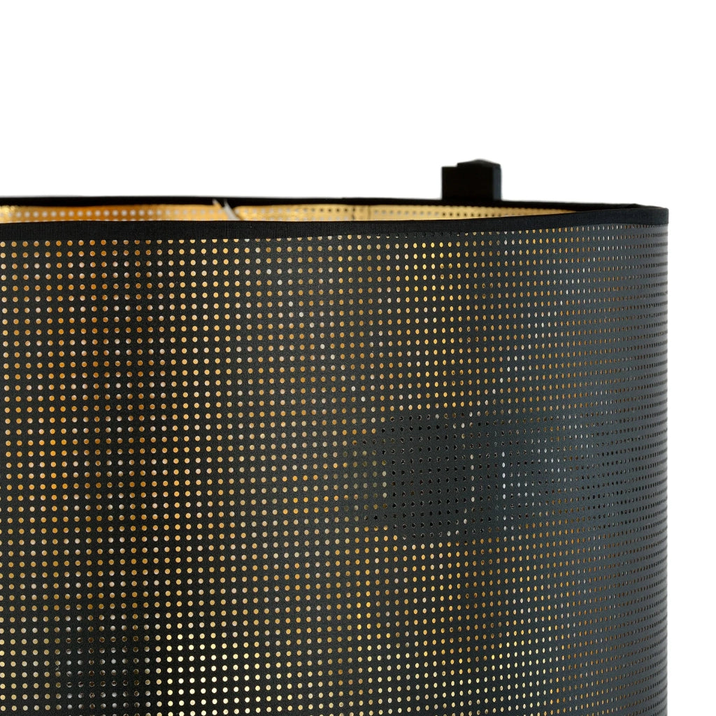 Piantana Contemporaneo Indra Acciaio Nero Oro 1 Luce E27 Ip20