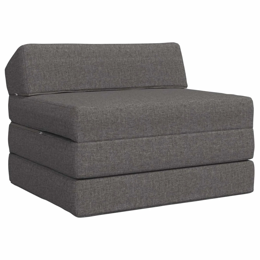 Divano Letto Pieghevole Grigio Chiaro 200 x 70 x 10 cm Tessuto