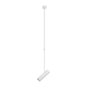 Trade Shop - Lampadario Portafaretto Pendente A Sospensione Lampada A Cilindro Gu10 Asta Regolabile 209 - Bianco