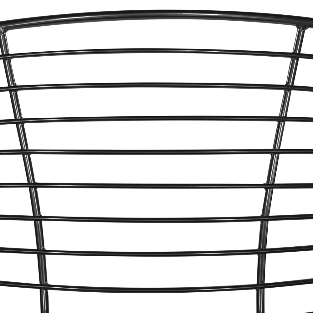 Set di 2 sedie da pranzo in filo di metallo Nero design ecopelle cuscino sedile Nero industriale moderno