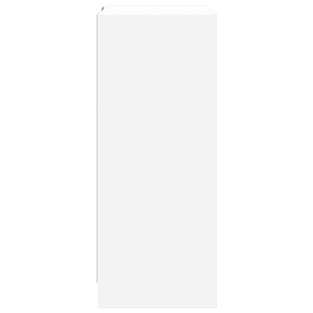 Credenza | Madia | Buffet da pranzo | Armadio da pranzo con LED Bianca 77x34x85 cm in Legno Multistrato