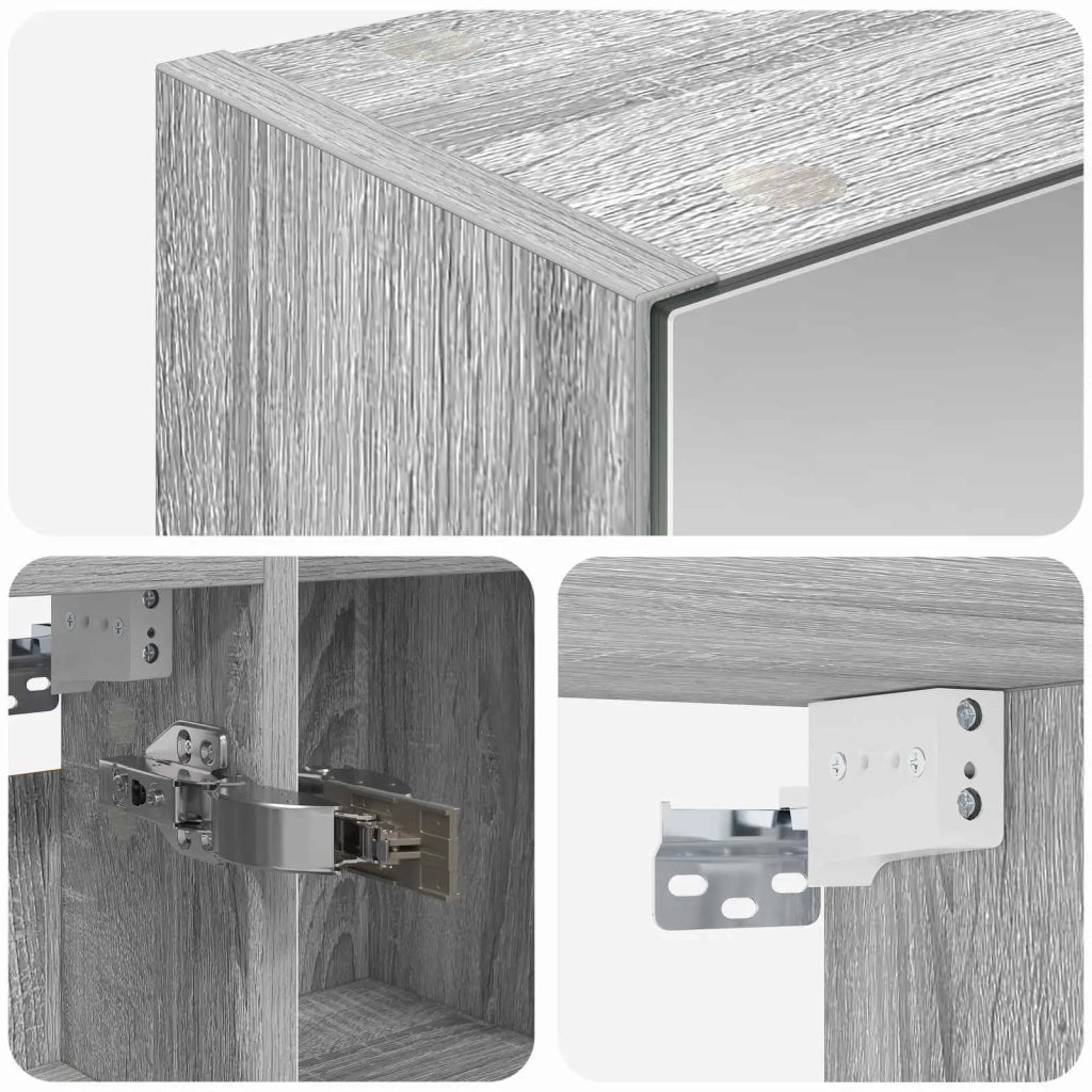 Mobiletto per specchio da bagno Grigio Sonoma 80 x 14.5 x 70 cm