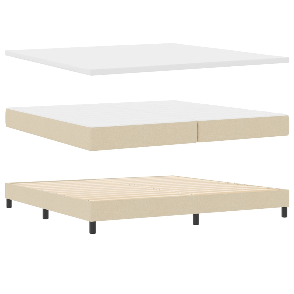 Letto Box Spring con Materasso & LED Crema 200x200 cm Tessuto