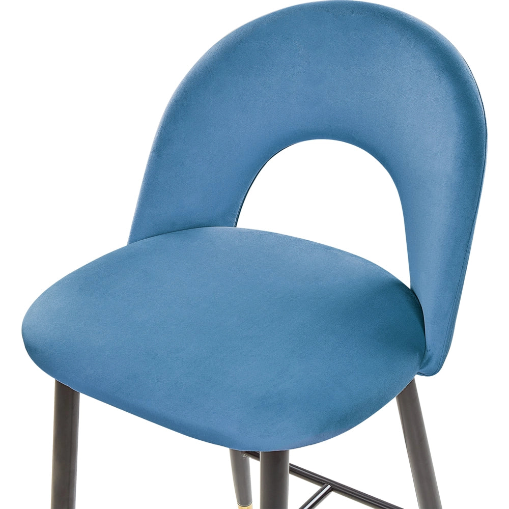 Set di 2 sedie da bar Corallo Rosso Velluto Nero Acciaio Design retrò accenti dorati Sala da pranzo