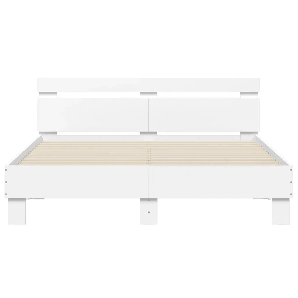 Giroletto con Testiera Bianco 140x190 cm in Legno Multistrato 3207434